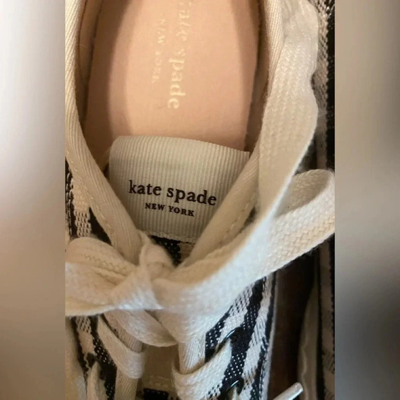Kate Spade Vale Sneakers- Gingham in Black and Cream - Picture 6 of 9